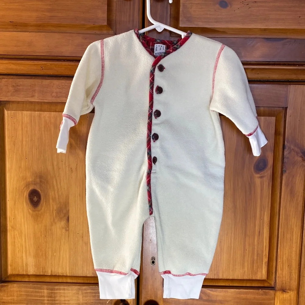 Vintage Baby Gap White and Red Button Snow Winter Suit 6-12 Months